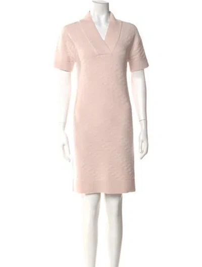Pre-owned Hermes Virgin Wool Mini Dress In Pink