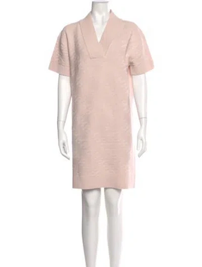 Pre-owned Hermes Virgin Wool Mini Dress In Pink