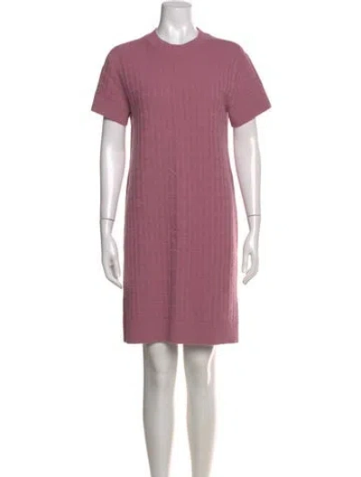 Pre-owned Hermes Virgin Wool Mini Dress In Pink