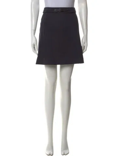 Pre-owned Hermes Virgin Wool Mini Skirt In Black
