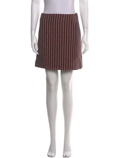 Pre-owned Hermes Virgin Wool Mini Skirt In Multi