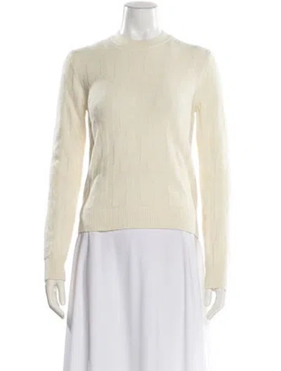 Pre-owned Hermes Virgin Wool Mock Neck Sweater W/ Tags In Neutral