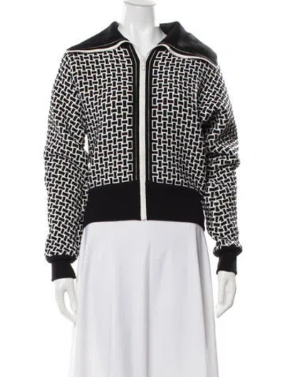 Pre-owned Hermes Virgin Wool Patterned Jacket In Black