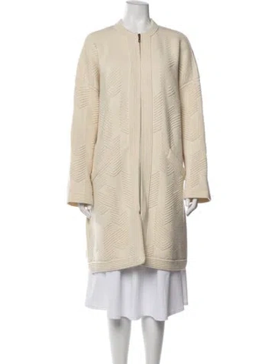 Pre-owned Hermes Virgin Wool Patterned Jacket In Neutrals