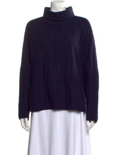 Pre-owned Hermes Virgin Wool Patterned Sweater In Blue