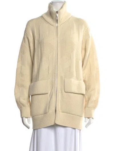 Pre-owned Hermes Virgin Wool Patterned Sweater In Neutral