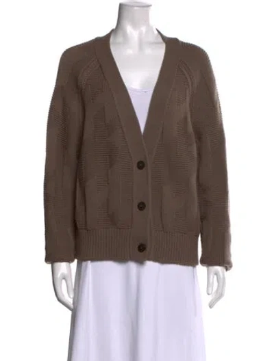Pre-owned Hermes Virgin Wool Patterned Sweater In Neutral