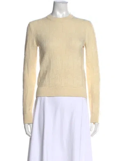 Pre-owned Hermes Virgin Wool Patterned Sweater In Neutral