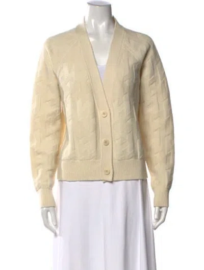 Pre-owned Hermes Virgin Wool Patterned Sweater In Neutral