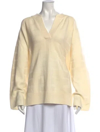 Pre-owned Hermes Virgin Wool Patterned Sweater In Neutrals
