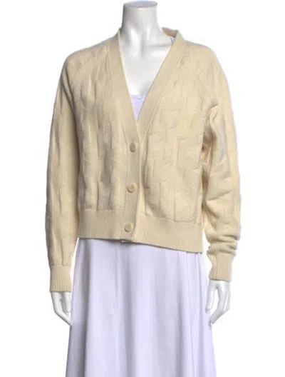 Pre-owned Hermes Virgin Wool Patterned Sweater In Neutrals