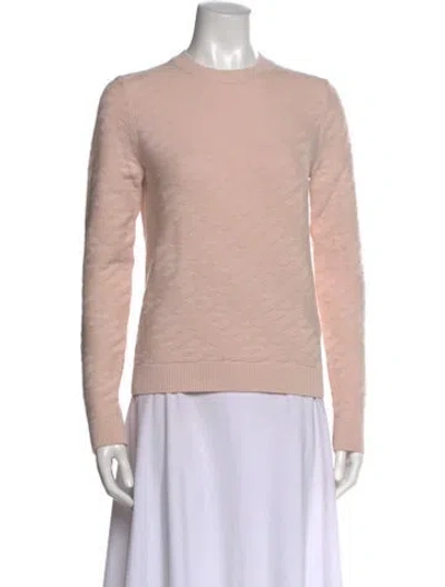 Pre-owned Hermes Virgin Wool Patterned Sweater In Pink