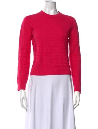 Pre-owned Hermes Virgin Wool Patterned Sweater In Pink
