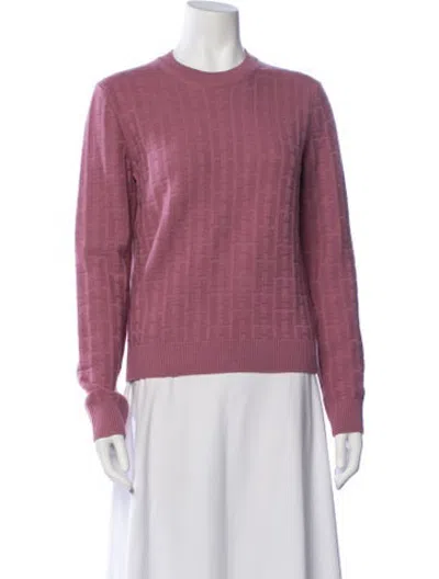 Pre-owned Hermes Virgin Wool Patterned Sweater In Purple