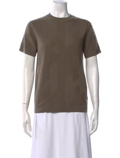 Pre-owned Hermes Virgin Wool Patterned Sweater W/ Tags In Brown