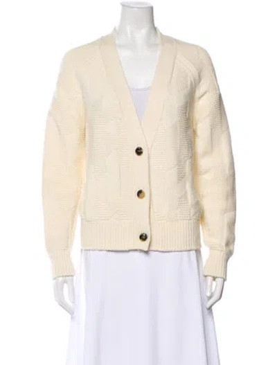 Pre-owned Hermes Virgin Wool Patterned Top In Neutral