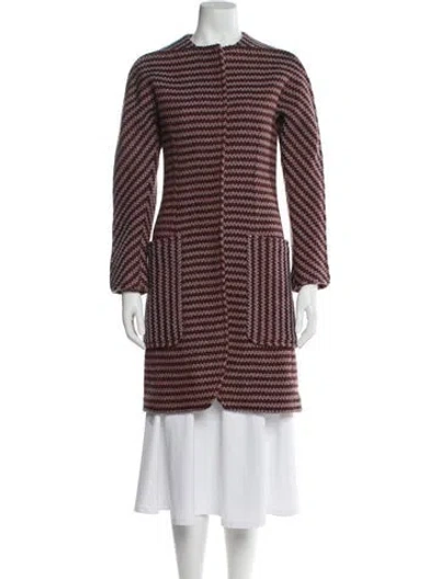 Pre-owned Hermes Virgin Wool Printed Coat In Multi