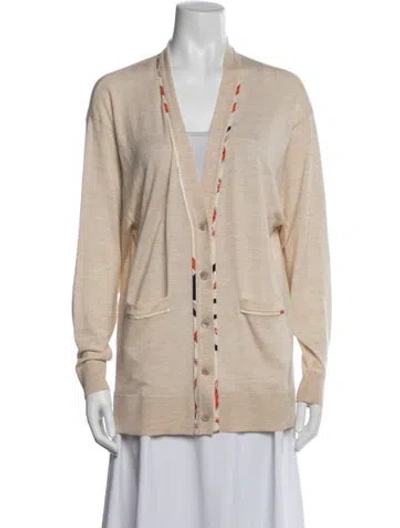 Pre-owned Hermes Virgin Wool Printed Sweater In Neutrals