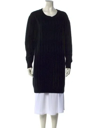 Pre-owned Hermes Virgin Wool Scoop Neck Sweater In Black