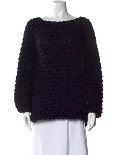 Pre-owned Hermes Virgin Wool Scoop Neck Sweater In Multi
