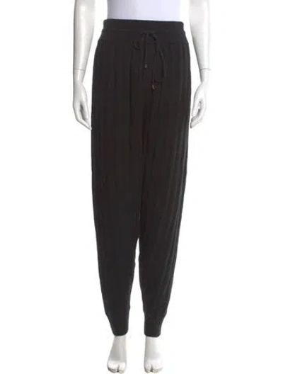 Pre-owned Hermes Virgin Wool Skinny Leg Pants In Black