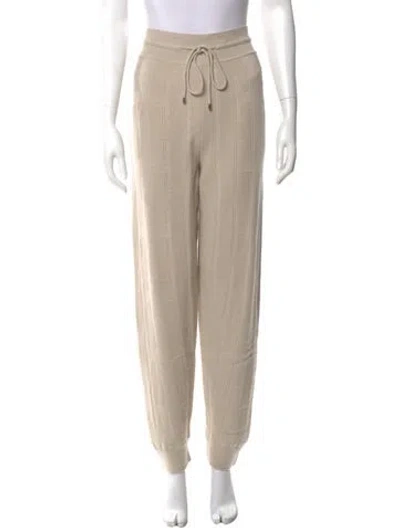 Pre-owned Hermes Virgin Wool Skinny Leg Pants In Neutral