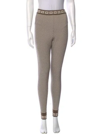 Pre-owned Hermes Virgin Wool Skinny Leg Pants In Neutral