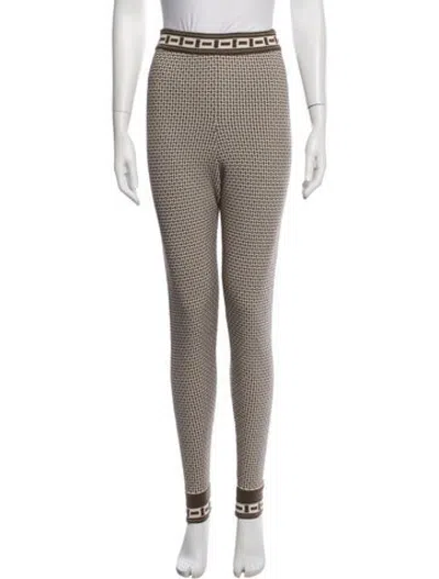 Pre-owned Hermes Virgin Wool Skinny Leg Pants In Neutrals
