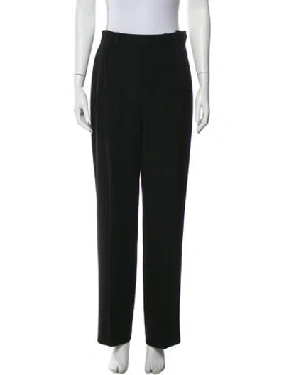 Pre-owned Hermes Virgin Wool Straight Leg Pants In Black