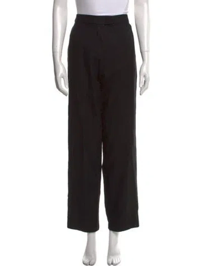 Pre-owned Hermes Virgin Wool Straight Leg Pants In Black