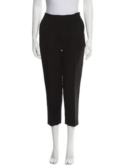 Pre-owned Hermes Virgin Wool Straight Leg Pants In Black