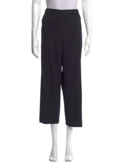 Pre-owned Hermes Virgin Wool Straight Leg Pants In Black