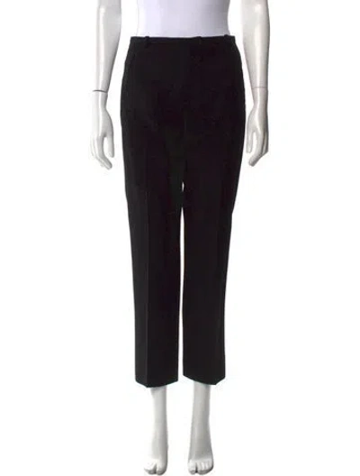 Pre-owned Hermes Virgin Wool Straight Leg Pants In Black