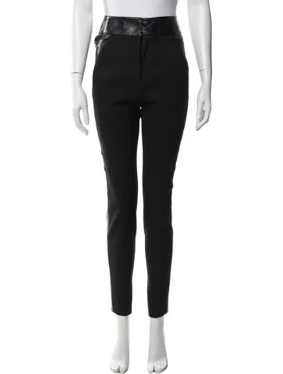 Pre-owned Hermes Virgin Wool Straight Leg Pants In Black
