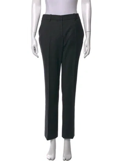 Pre-owned Hermes Virgin Wool Straight Leg Pants In Black