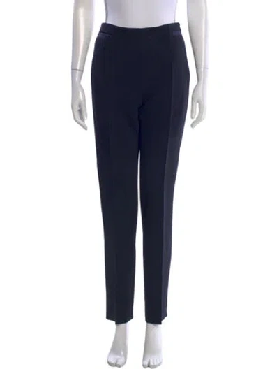 Pre-owned Hermes Virgin Wool Straight Leg Pants In Blue