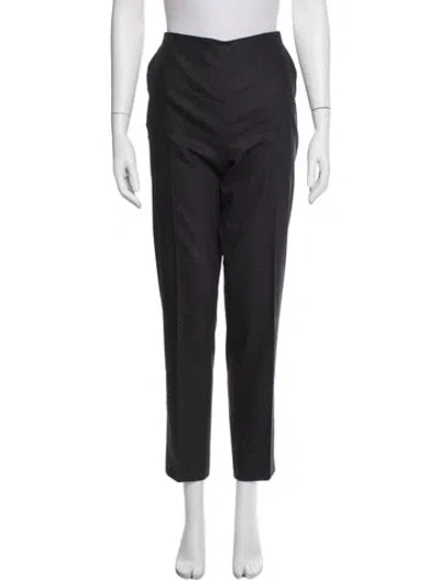 Pre-owned Hermes Virgin Wool Straight Leg Pants In Blue