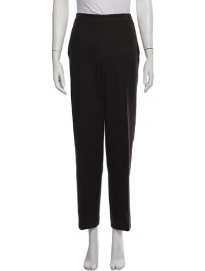 Pre-owned Hermes Virgin Wool Straight Leg Pants In Blue
