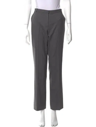 Pre-owned Hermes Virgin Wool Straight Leg Pants In Gray