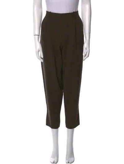 Pre-owned Hermes Virgin Wool Straight Leg Pants In Green