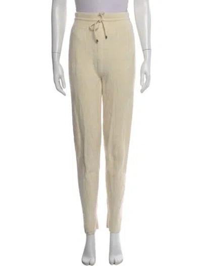 Pre-owned Hermes Virgin Wool Straight Leg Pants In Neutral