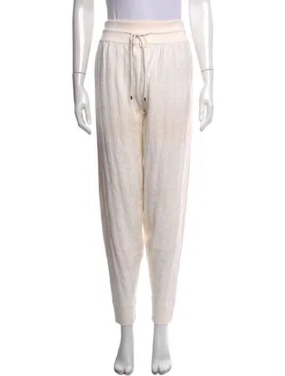 Pre-owned Hermes Virgin Wool Straight Leg Pants In Neutrals