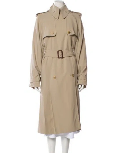 Pre-owned Hermes Virgin Wool Trench Coat In Neutral