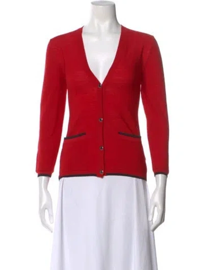 Pre-owned Hermes Virgin Wool V-neck Sweater In Multi