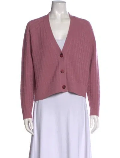Pre-owned Hermes Virgin Wool V-neck Sweater In Pink