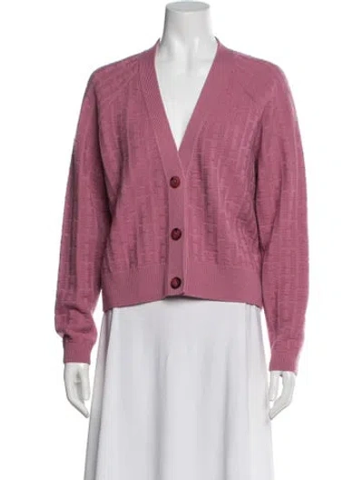 Pre-owned Hermes Virgin Wool V-neck Sweater In Purple