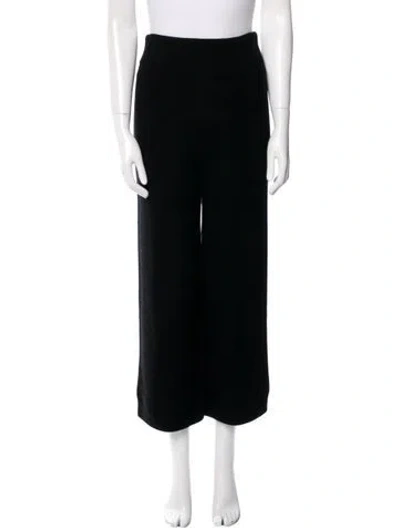 Pre-owned Hermes Virgin Wool Wide Leg Pants In Black