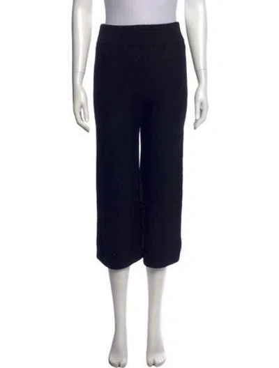 Pre-owned Hermes Virgin Wool Wide Leg Pants In Black