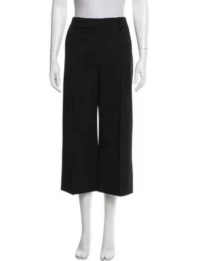 Pre-owned Hermes Virgin Wool Wide Leg Pants In Black