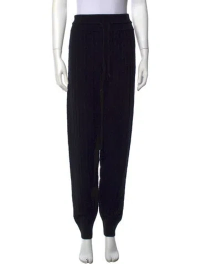 Pre-owned Hermes Virgin Wool Wide Leg Pants In Black